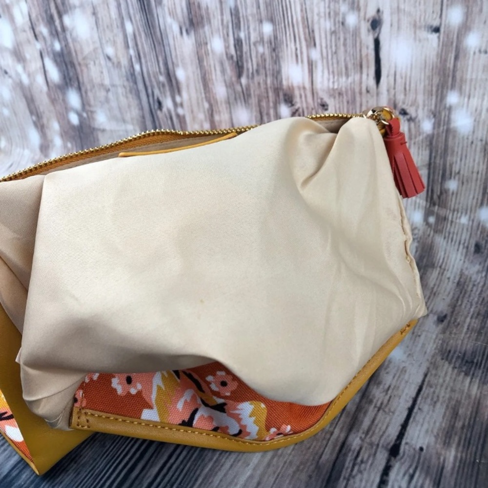 Mustard Yellow Reversible Floral Clutch - Picture 5 of 10